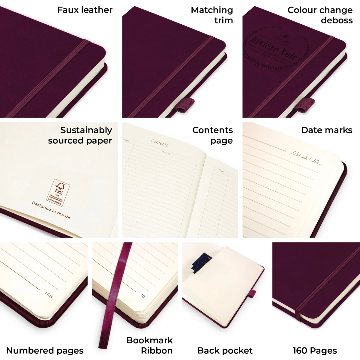 Holms A5 notebook features